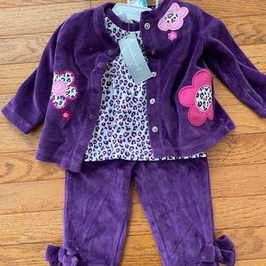 NWT 3 Piece Velour Outfit